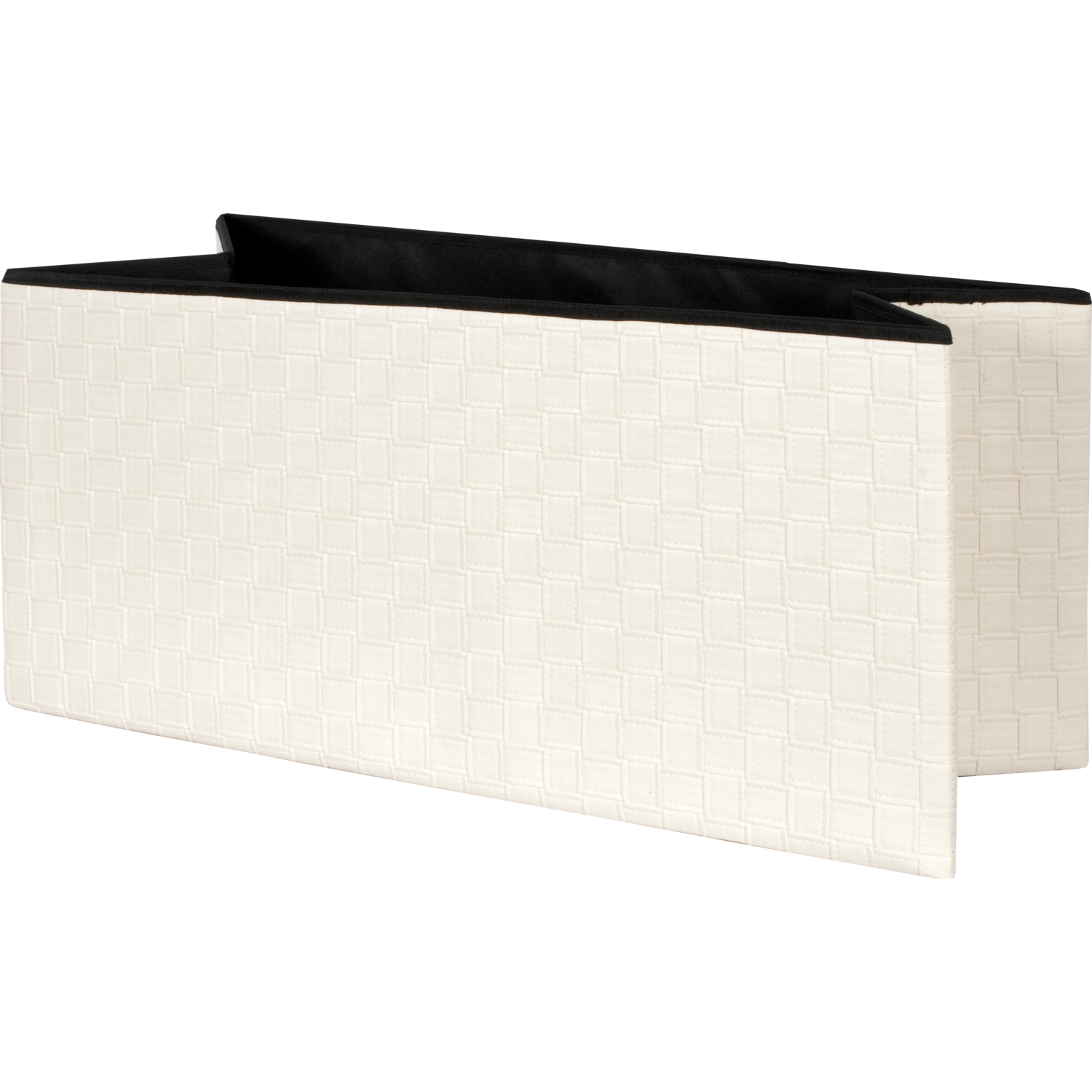 VESTIAMO CASA - Pouf contenitore beige in ecopelle richiudibile - 76x38 cm